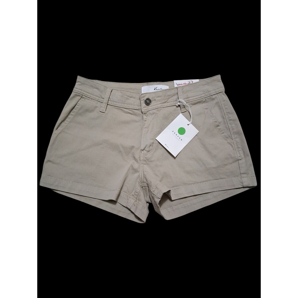 NWT KanCan Womens Khaki Chino Shorts Size Small Casual Summer Stretch Shorts